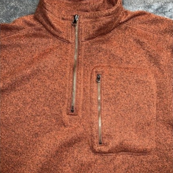 Outdoor Life Quarter Zip Sweater L Rust Orange Pullover Fleece Cozy Fall Hiking - Picture 3 of 7